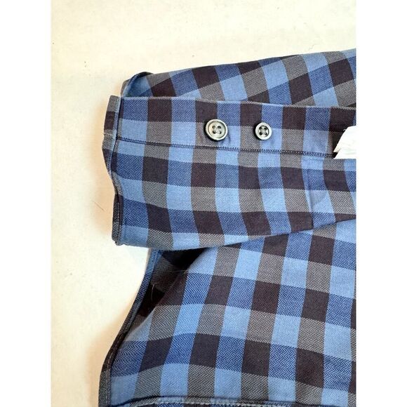 MSL Men's Checkered Button Down Shirt Blue 100% Cotton - Men's Size XL - Picture 9 of 11